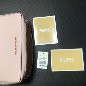 Michael Kors Leather Wallet/Clutch Pink Powder Blush